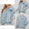 New Arrival! Removable Hood Boyfriend Denim Jacket