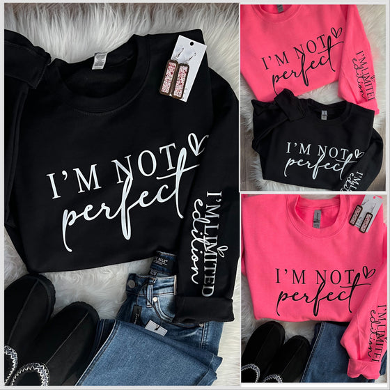 Last 1! 2XL Black Bella Long Sleeve Tee - I’m Not Perfect I’m Limited Edition