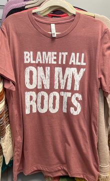  Sz L Blame It All On My Roots Bella Short Sleeve Tee - Mauve