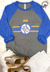 Bella 3/4 Sleeve Raglan- Royals Crown Town