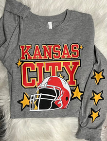  Chiefs Star Sleeves Short Sleeve, Long Sleeve Tee, Crewneck Sweatshirt or Hoodie