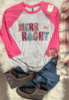 Merry and Bright 3/4 Sleeve Raglan