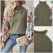  Just Arrived! 
- S-3X Floral Patchwork Long Sleeve Soft Knit Top