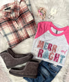 Merry and Bright 3/4 Sleeve Raglan