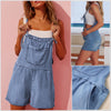 Last 1- 2XL! Lightweight Denim Romper With Adjustable Straps