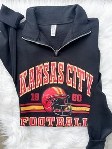  Vintage Kansas City Football - Jerzees NuBlend Crewneck or Quarter Zip Pullover