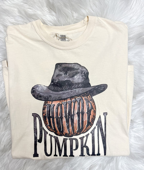 Comfort Colors Long Sleeve Tee - Howdy Pumpkin