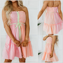  Smocked Strapless Cotton Blend Dress