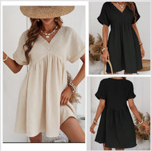  Black In Stock! Cotton V Neck Midi Dress