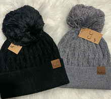  Lurex Cable Knit Pom C.C Beanie