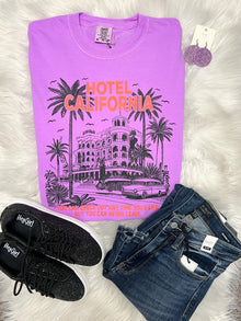  Hotel California Comfort Colors Short Sleeve Tee in Neon Orchid