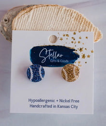  Just Arrived! 
Kansas City Royals Baseball Hand Painted Glitter Studs