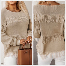  Restocked! Khaki Boho Tassel Sweater