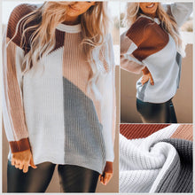  Loose Fit Color Block Sweater