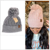 Lurex Cable Knit Pom C.C Beanie