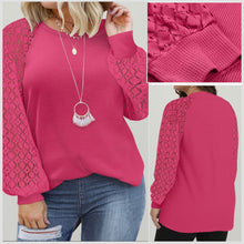  XL-3XL In Stock! Plus Contrast Lace Sleeve