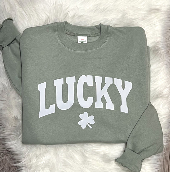 Lucky Crewneck Sweatshirt Stonewashed Green