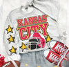 Chiefs Star Sleeves Short Sleeve, Long Sleeve Tee, Crewneck Sweatshirt or Hoodie