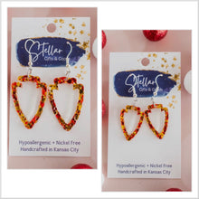  3rd Restock Just Arrived! Red & Gold Confetti Hallow Out Earrings - 1”, 1.5”