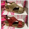 Hey Girl By Corkys Refreshing Glitter Wedge - Red or Gold