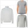 Heather Gray - Front Back Short Sleeve, long Sleeve, Crewneck Sweatshirt or 1/4 Zip Pullover