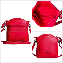  Myra Clarendon Embossed Leather Bag in Rose Pink