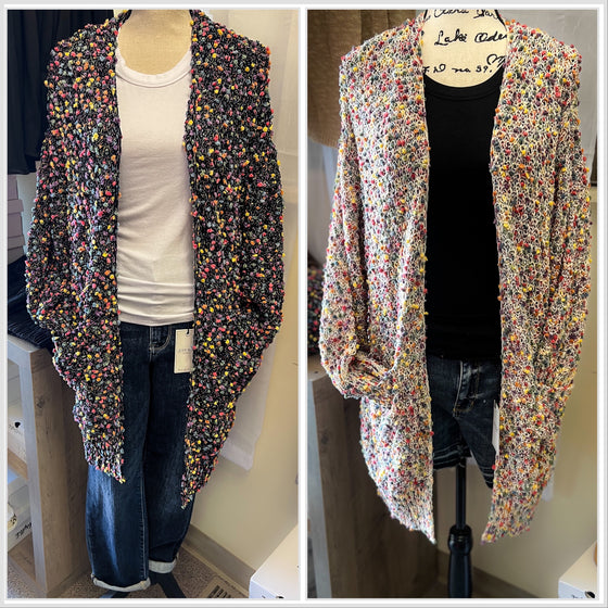 Restocked Now In Rust, Black or Cream! Customer Fav! Haptics Confetti Pocket Cardigan Cream or Black