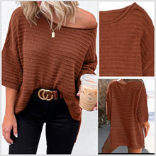  In Stock! Loose Fit! Textured Knit Drop Shoulder