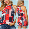 1X & 3X Patriotic Patchwork Halter Knit