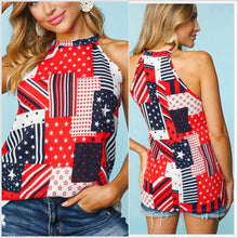  1X & 3X Patriotic Patchwork Halter Knit