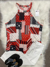 1X & 3X Patriotic Patchwork Halter Knit