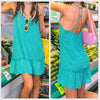 Sleeveless Spotted Braided Strap Mini Dress