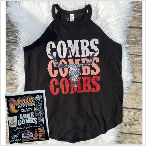 Luke Combs Tri Rocker Tank Front/Back Design