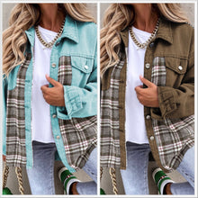  In Stock! Plaid & Denim Patchwork Shacket