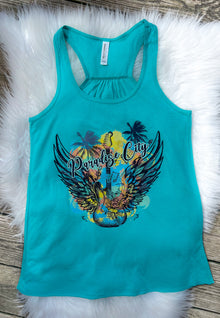  Paradise City Bella Flowy Racerback In Teal