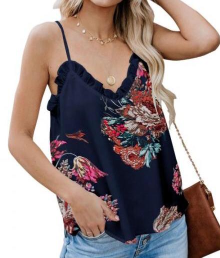 Floral Ruffle Cami Tank