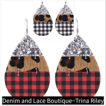  🔥 Buffalo Plaid & Leopard Sparkle Teardrop Earring