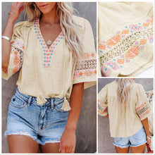  Beige Tassel Embroidered 1/2 Sleeve