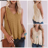 Scalloped Knit V Neck Flowy Tank