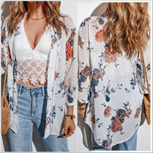  Last One! M Fits M/L - White Open Front Kimono