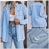 Distressed Blue or  Black Wash Denim Jacket