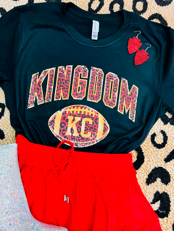 KC Chiefs Kingdom Football Bella Short Sleeve Tee