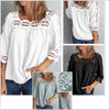 Last 1! XL White ! Hollow Out 1/2 Sleeve Blouse