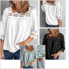  Last 1! XL White ! Hollow Out 1/2 Sleeve Blouse