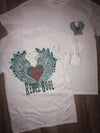 Gypsy Heart Rebel Soul Wings Paint Spatter Tee