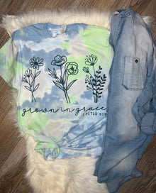  Grown In Grace 2 Peter 3:18 Jerzees Tie Dye Short Sleeve Tee