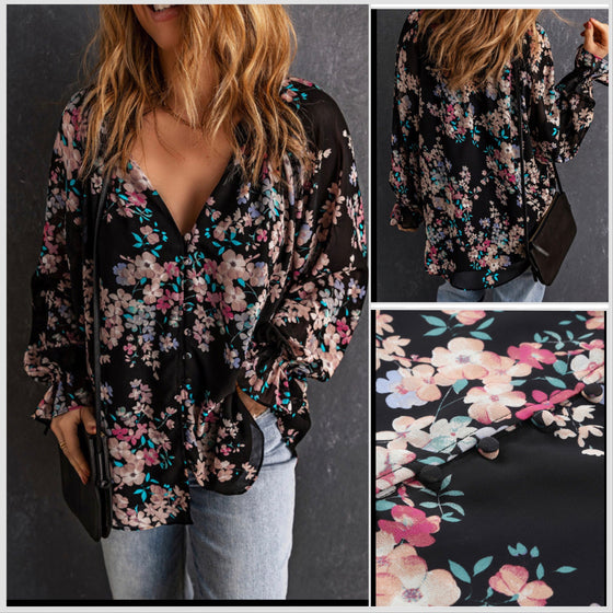 Floral Chiffon Lined Blouse