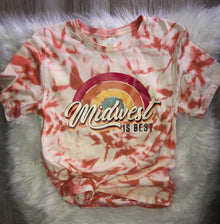  Bleach Dyed Midwest Is Best Short Sleeve Tee