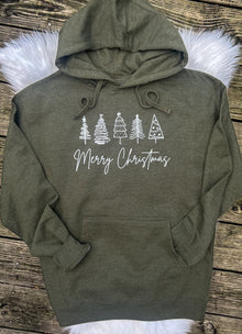  Christmas Trees Independent Trading Co Heather Olive Hoodie