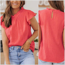  In Stock! Textured Rose Flutter Sleeve